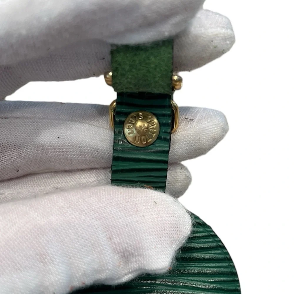 Rare Louis Vuitton Borneo Green Epi Leather Luggage Tag with Poignet France